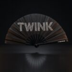 Festival Fan “TWINK” in black – Rave & Pride statement – View 1