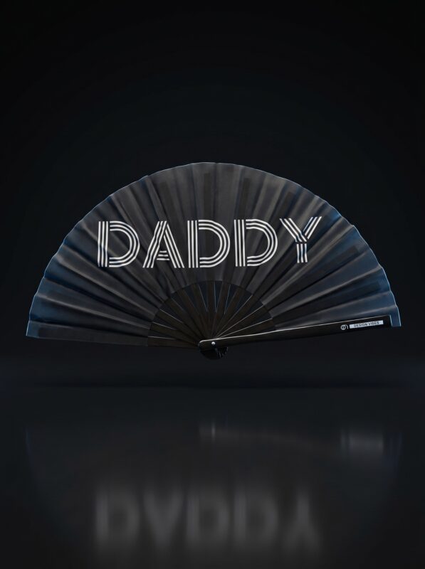 Festival Fan "DADDY" in black - Rave & Pride accessory
