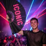 Festival Fan “ICONIC” in black/pink – Rave statement – View 2