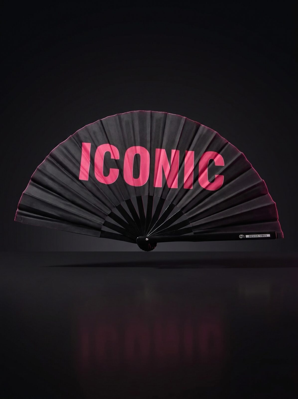 Festival Fan “ICONIC” in black/pink – Rave statement
