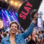 Festival Fan “SLAY” in black/pink – CSD & Rave accessory – View 4