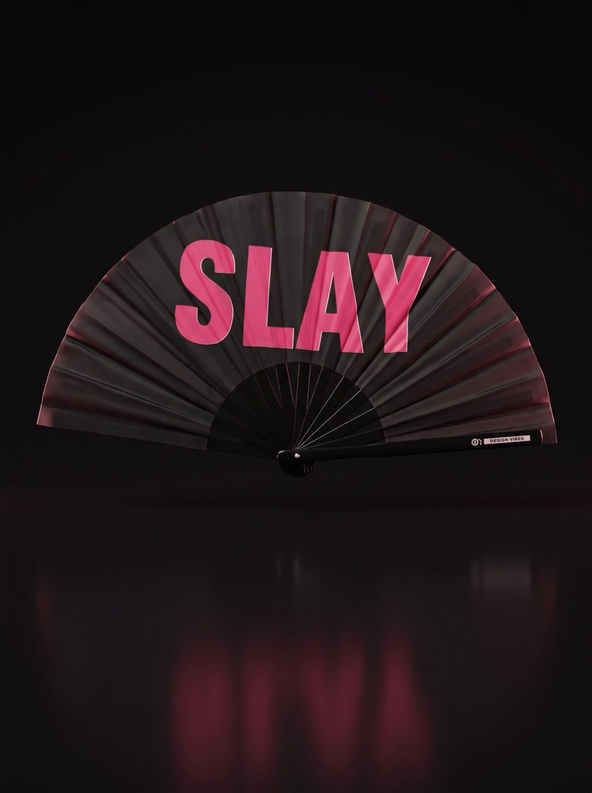 Festival Fan “SLAY” in black/pink – CSD & Rave accessory