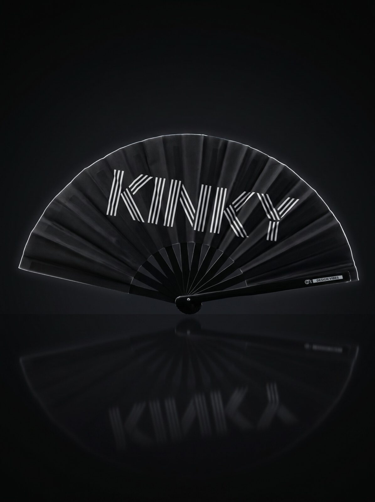 Festival Fan “KINKY” in black – Rave & Pride statement