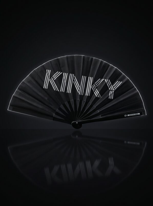 Festival Fan "KINKY" in black - Rave & Pride statement