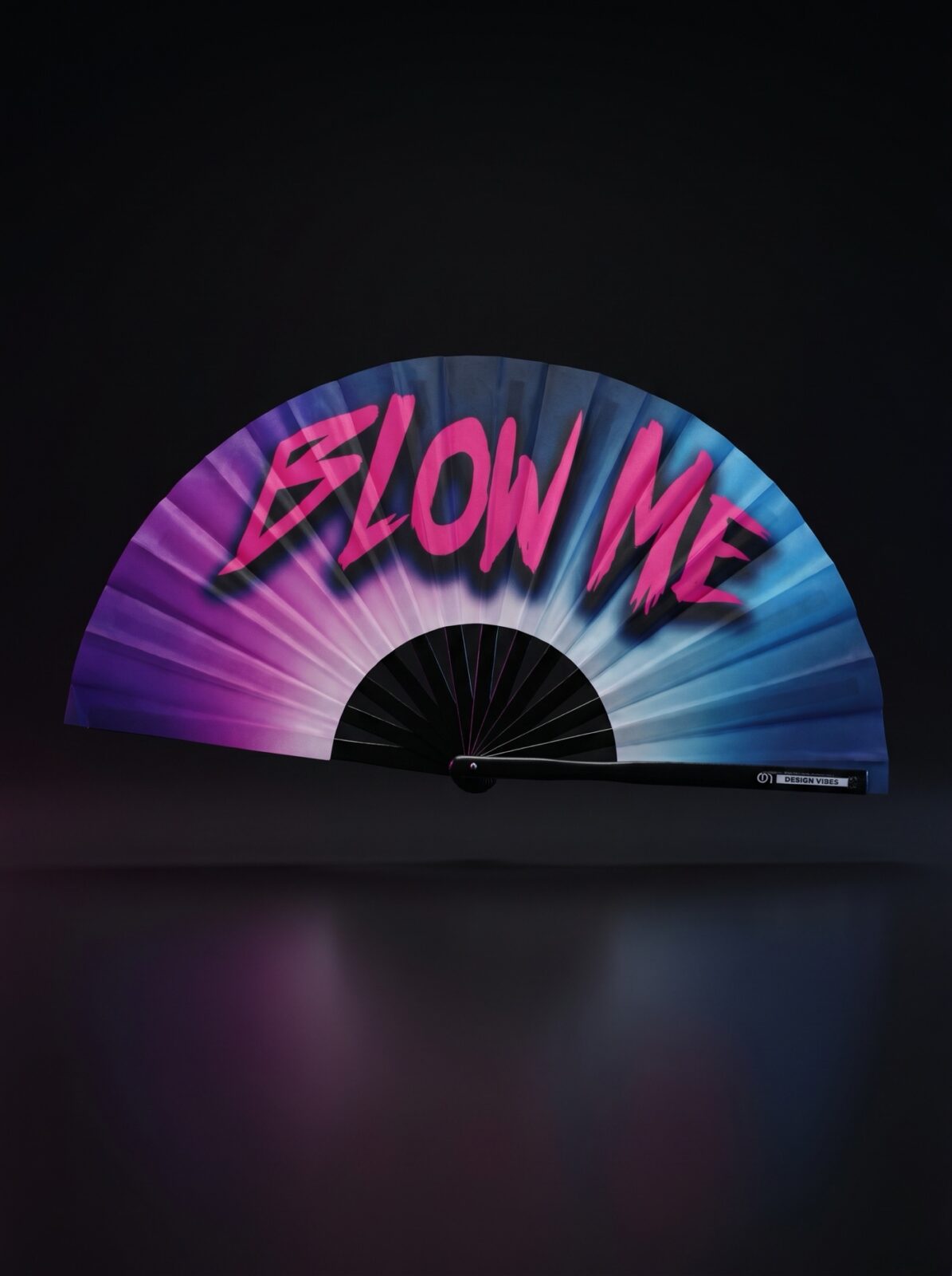BLOW ME” Festival Fan in purple-blue – Rave & CSD accessory