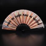 Festival Fan “MAKE ME SWEAT” Holographic Rose Gold – Rave – View 1