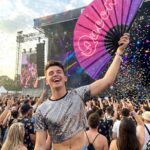 Festival Fan “Queen” Pink-Purple Galaxy Glitter – Rave & CSD – View 4