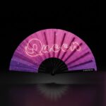 Festival Fan “Queen” Pink-Purple Galaxy Glitter – Rave & CSD – View 1