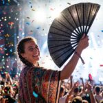 Festival Fan Black Glitter – Elegant Rave & Pride Accessory – View 4
