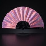 Festival Fan Holographic Pink – iridescent Pride accessory – View 1