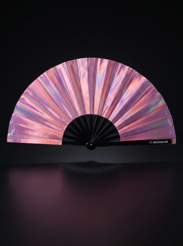 Festival Fan Holographic Pink - iridescent Pride accessory