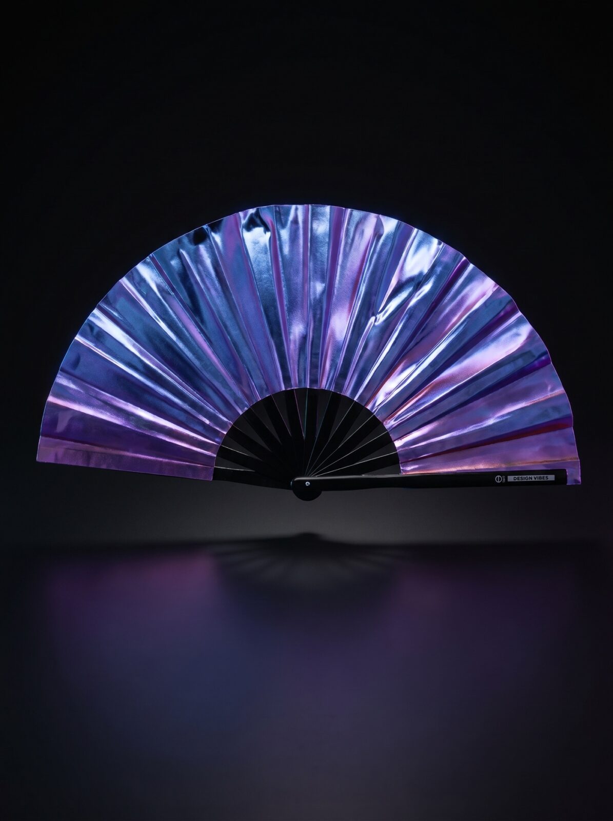 Festival Fan Holographic Blue-Purple Metallic – Rave accessory