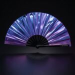 Festival Fan Holographic Blue-Purple Metallic – Rave accessory – View 1