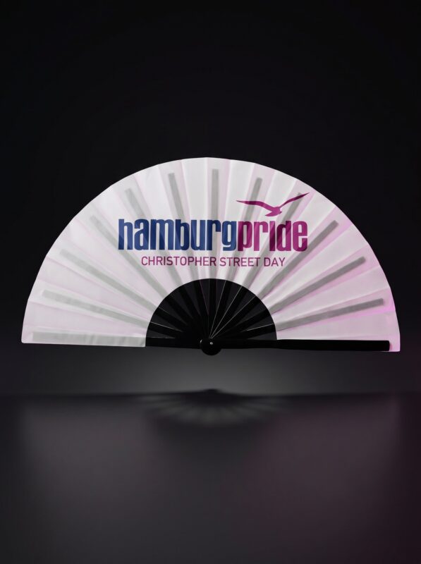 Festival-Fächer Hamburg Pride CSD in Weiß, Logo-Edition