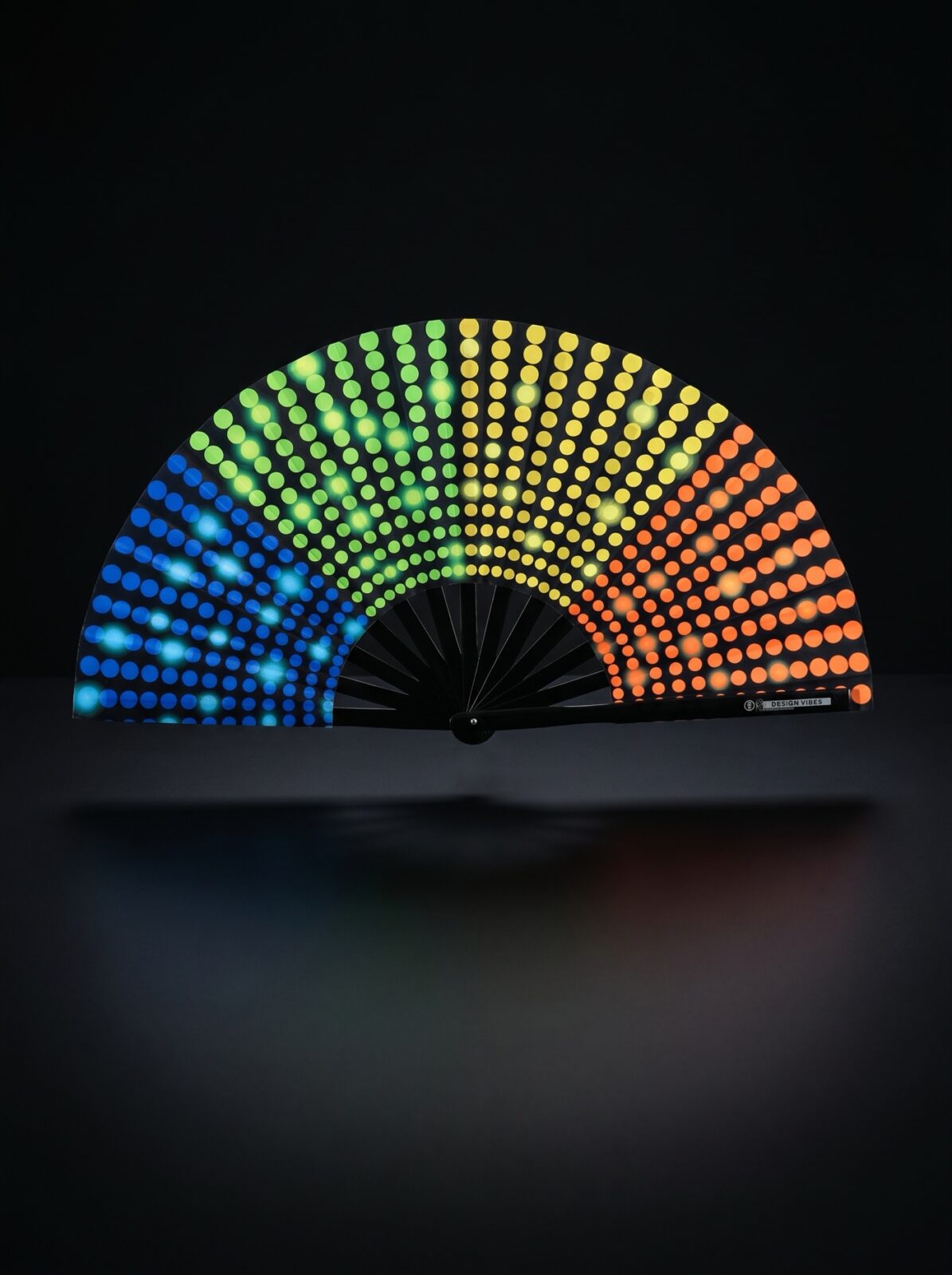 Festival Fan black with rainbow dots – Rave & CSD
