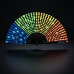 Festival Fan black with rainbow dots – Rave & CSD – View 1