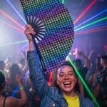 Festival Fan dark blue with rainbow hearts – CSD & Pride – View 2