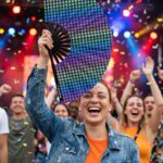Festival Fan dark blue with rainbow hearts – CSD & Pride – View 4