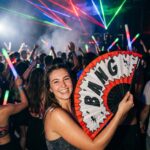 Festival Fan “BANG” comic in red and white – Rave & Party accessory – View 2