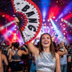 Festival Fan “BANG” comic in red and white – Rave & Party accessory – View 4