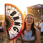 Festival Fan “BANG” comic in red and white – Rave & Party accessory – View 3