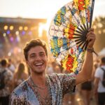 Festival Fan “ZAP BOOM POW” Yellow Comic – Rave & Party – View 3