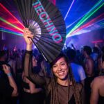 Festival Fan “TECHNO” Black Teal-Pink – Techno & Rave – View 2
