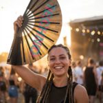 Festival Fan “TECHNO” Black Teal-Pink – Techno & Rave – View 3
