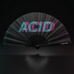 Festival Fan “ACID” Black Teal-Pink – Techno & Rave accessory – View 1