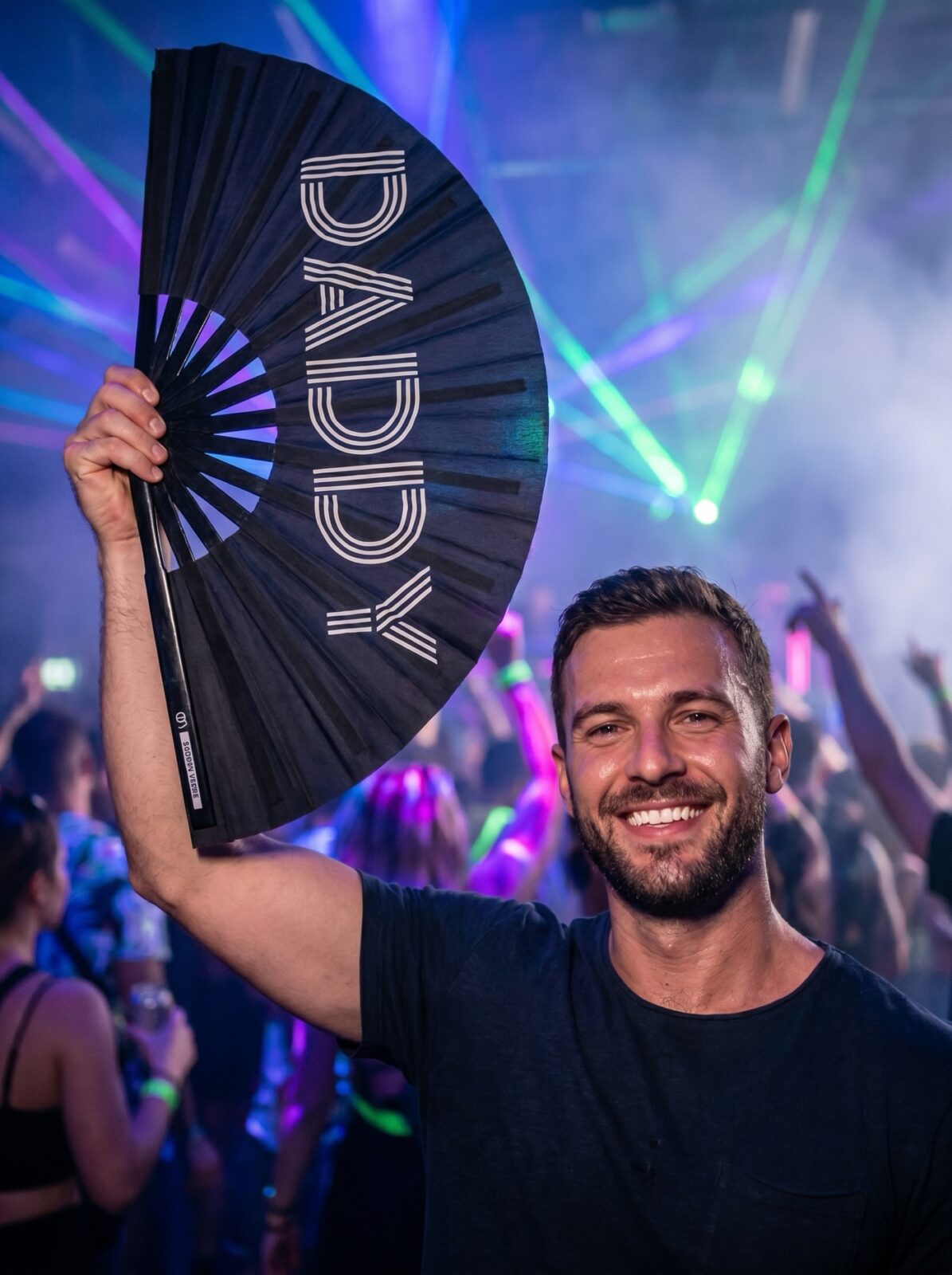 Festival Fan “DADDY” in black – Rave & Pride accessory – View 2
