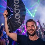 Festival Fan “DADDY” in black – Rave & Pride accessory – View 2