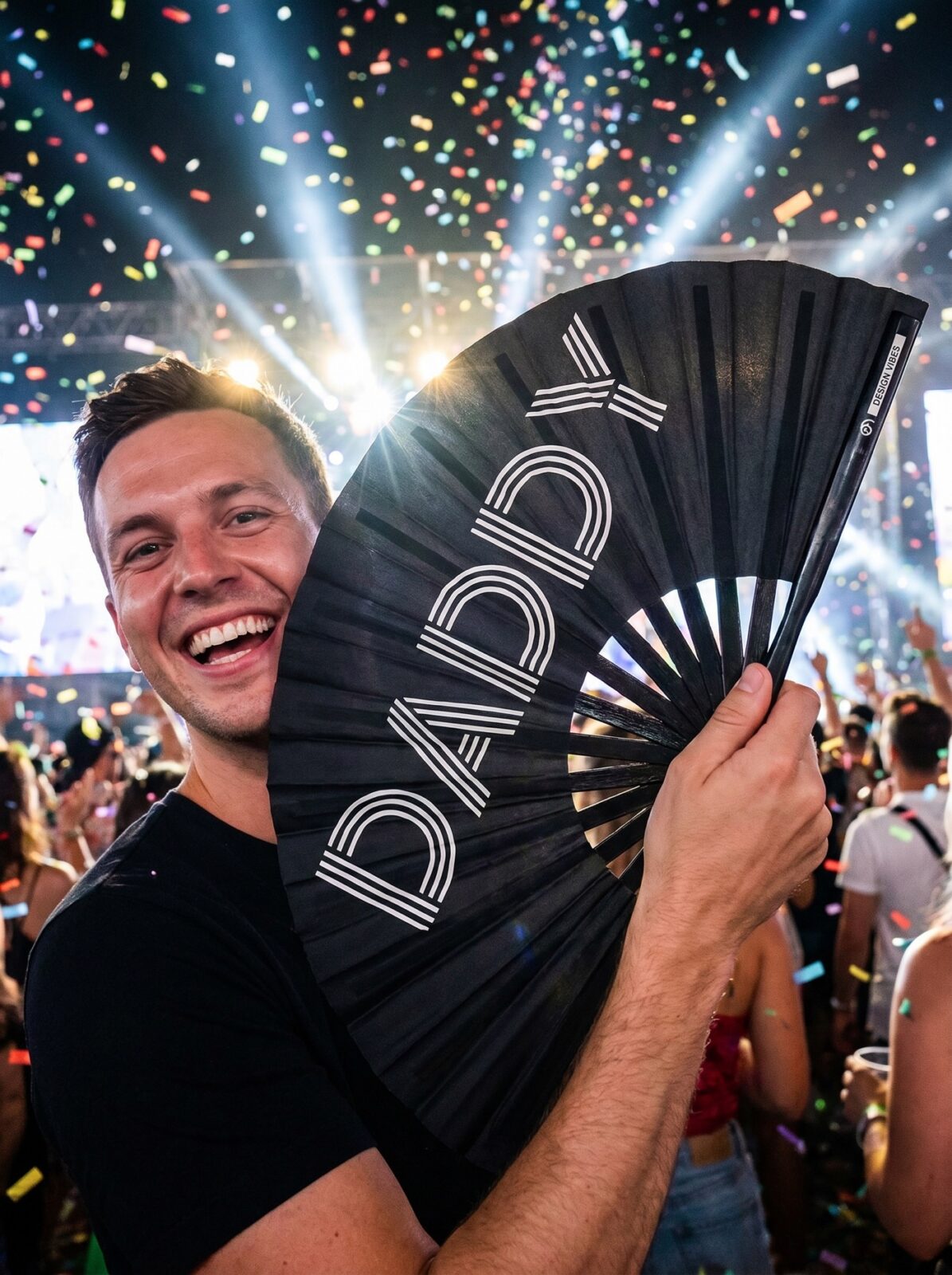 Festival Fan “DADDY” in black – Rave & Pride accessory – View 4