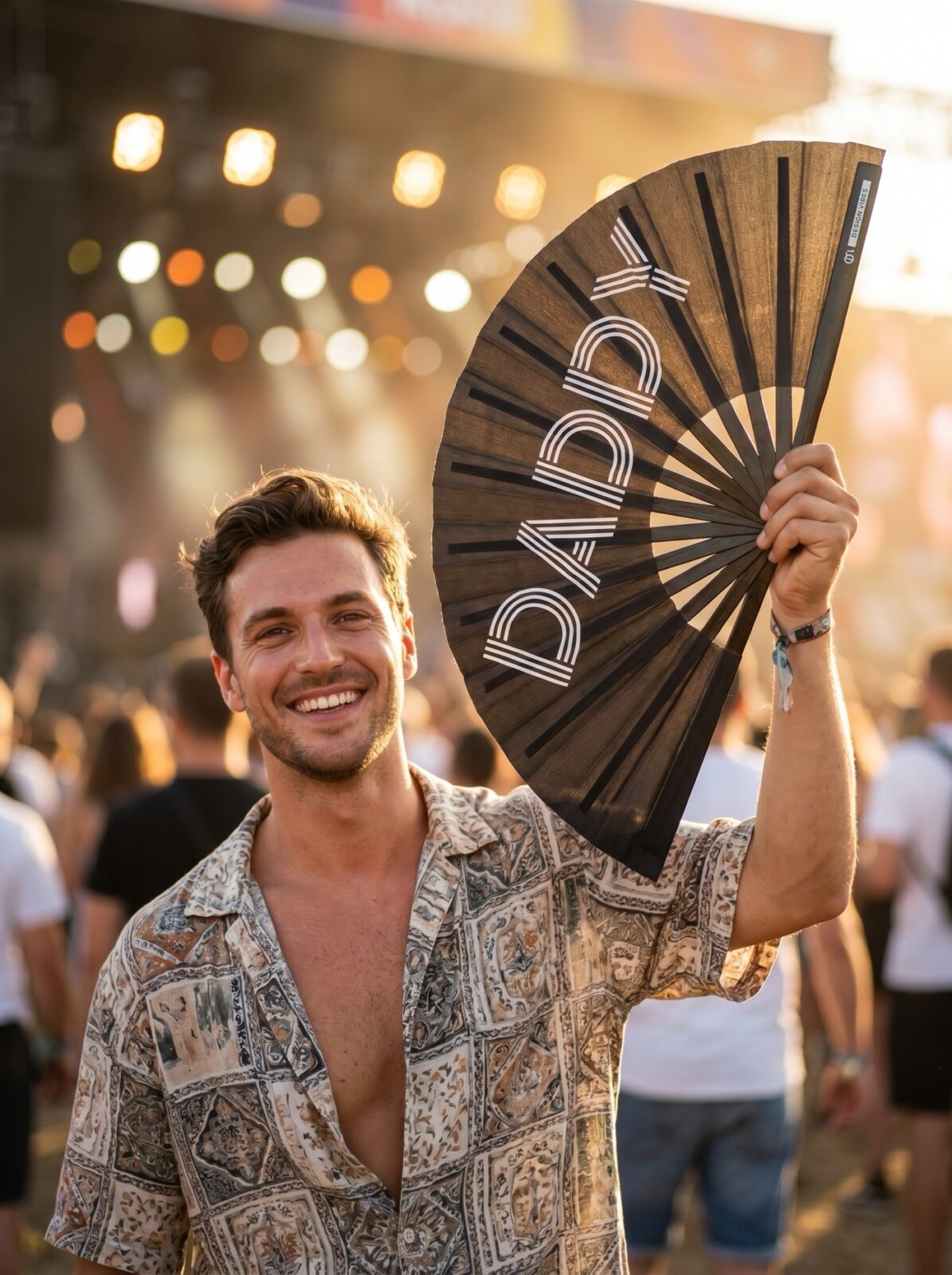 Festival Fan “DADDY” in black – Rave & Pride accessory – View 3