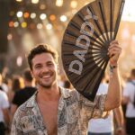 Festival Fan “DADDY” in black – Rave & Pride accessory – View 3