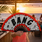 Festival Fan “BANG” comic in red and white – Rave & Party accessory – View 6
