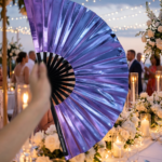 Festival Fan Holographic Blue-Purple Metallic – Rave accessory – View 7