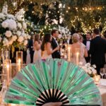 Festival Fan Holographic Green – iridescent Rave accessory – View 7