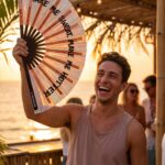 Festival Fan “MAKE ME SWEAT” Holographic Rose Gold – Rave – View 6