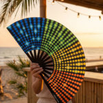 Festival Fan black with rainbow dots – Rave & CSD – View 6