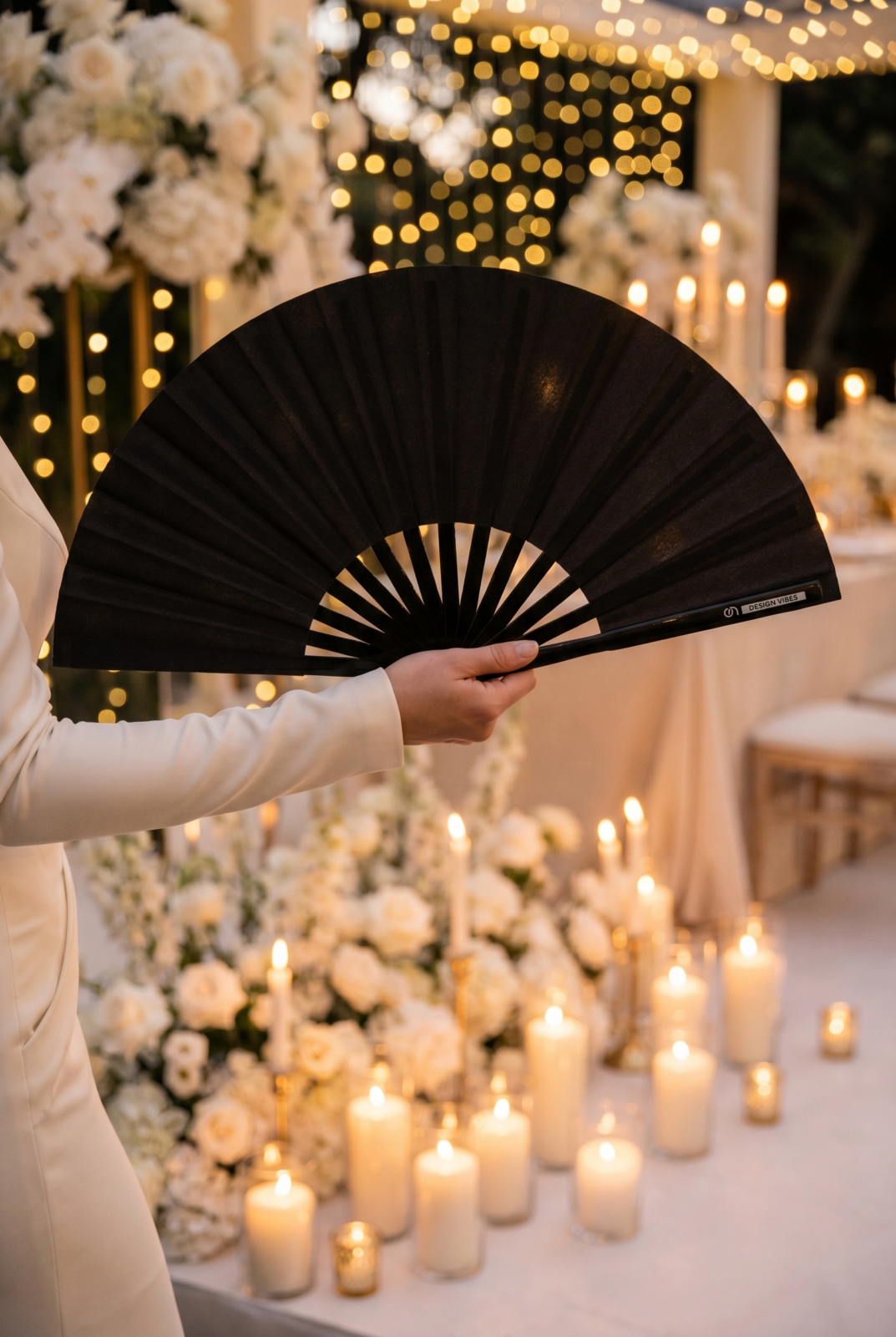 Festival Fan Black Glitter – Elegant Rave & Pride Accessory – View 8