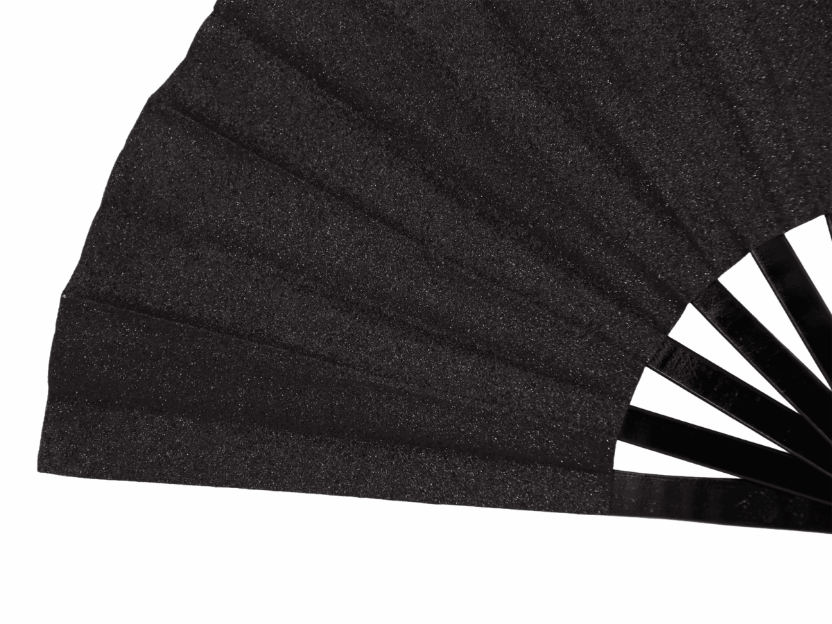 Festival Fan Black Glitter – Elegant Rave & Pride Accessory – View 5