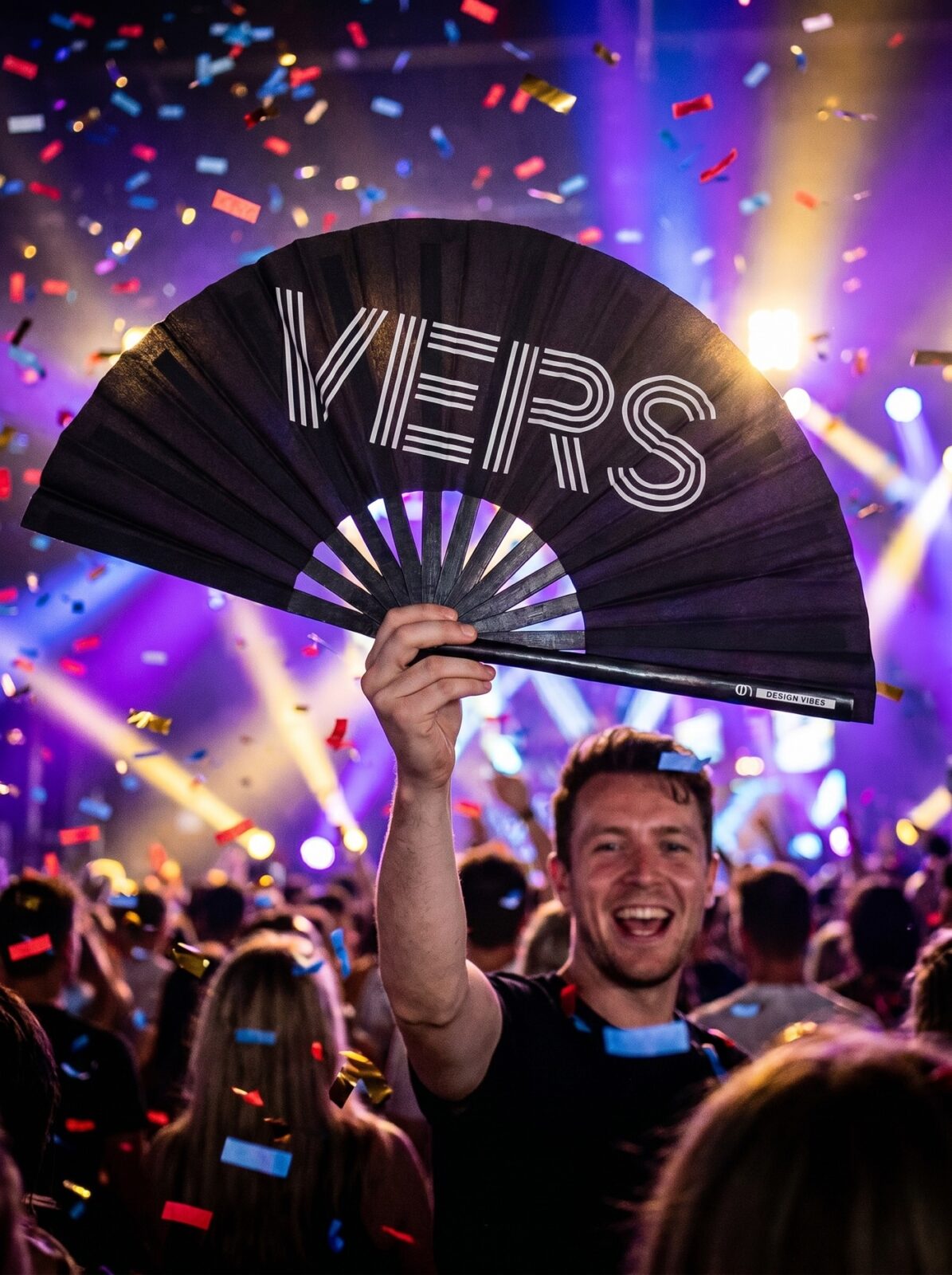Festival Fan “VERS” in black – statement for Rave & CSD – View 4