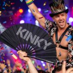 Festival Fan “KINKY” in black – Rave & Pride statement – View 4