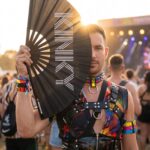 Festival Fan “KINKY” in black – Rave & Pride statement – View 3