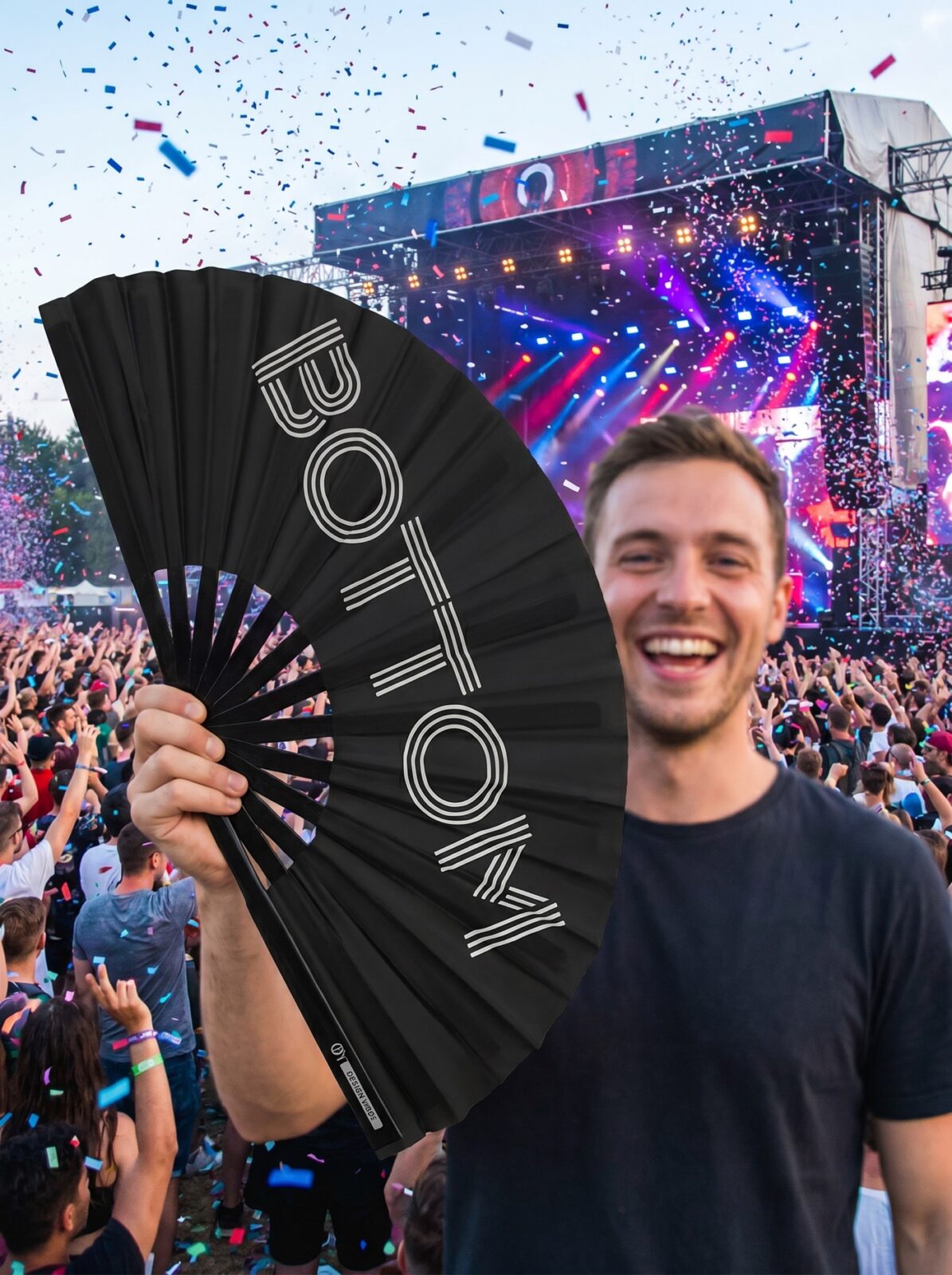 Festival Fan “BOTTOM” in black – CSD & Rave accessory – View 4