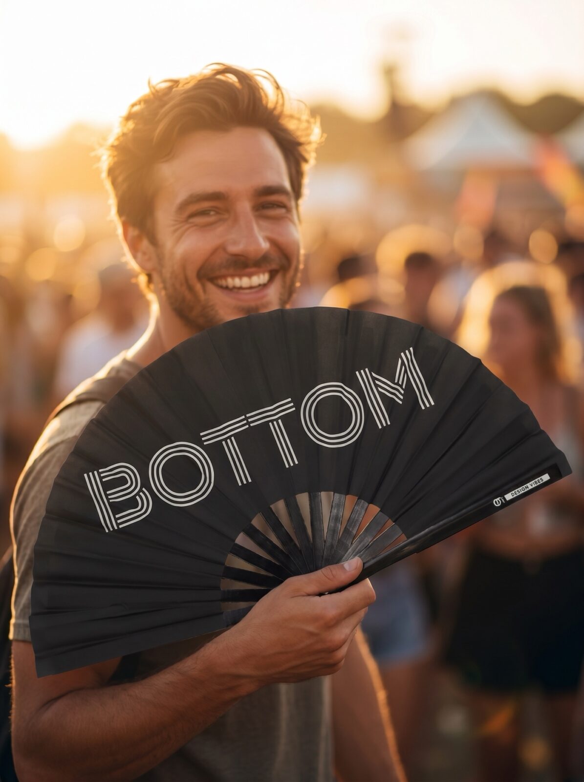Festival Fan “BOTTOM” in black – CSD & Rave accessory – View 3