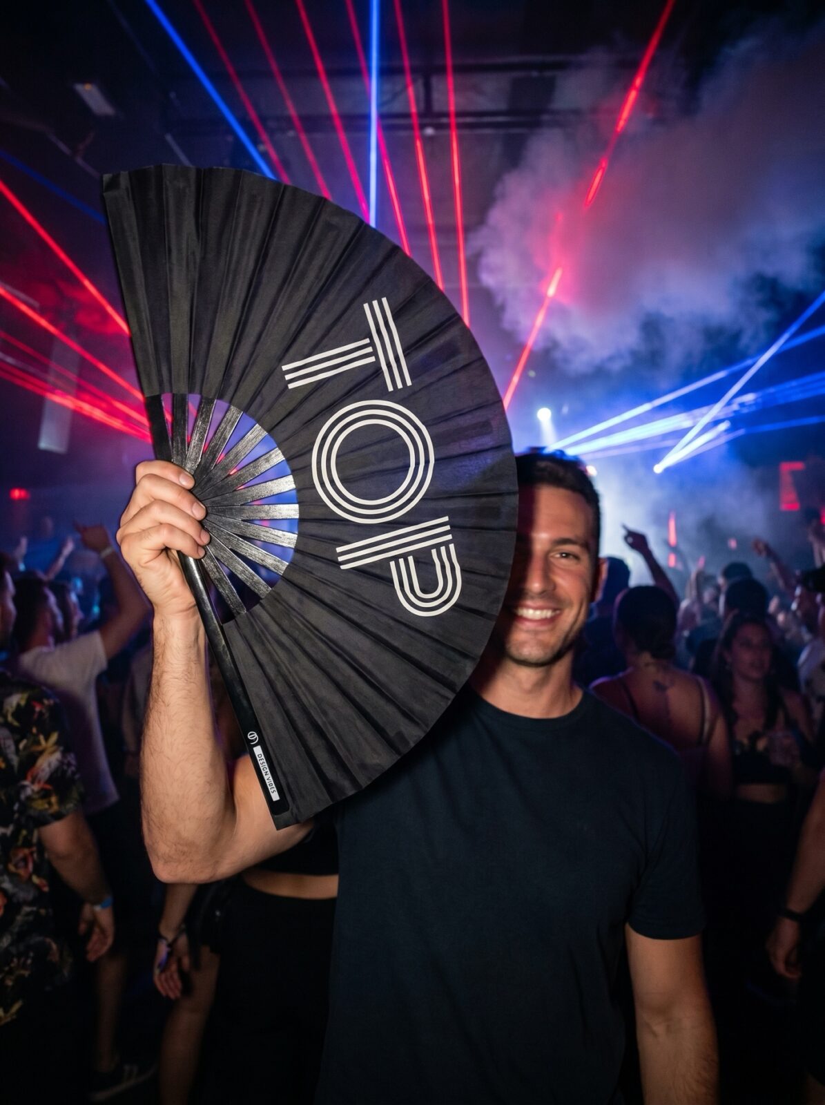 Festival Fan “TOP” in black – Rave & Pride statement – View 2