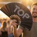 Festival Fan “TOP” in black – Rave & Pride statement – View 3