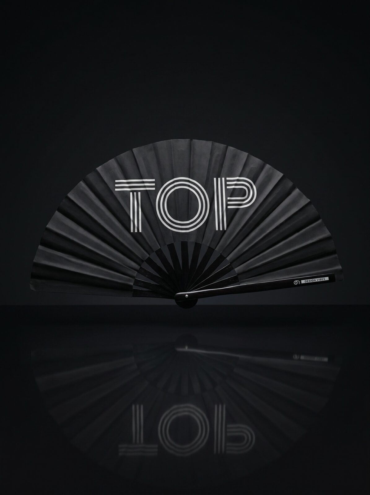 Festival Fan “TOP” in black – Rave & Pride statement