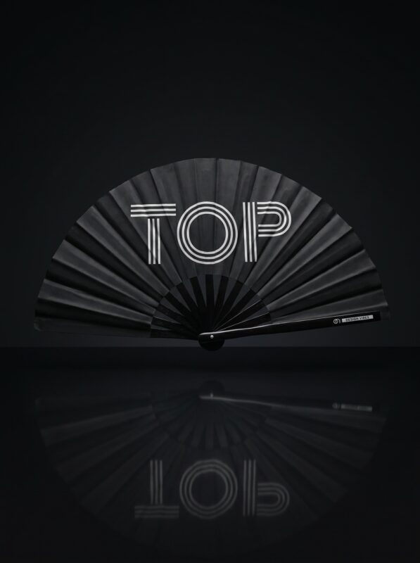 Festival Fan "TOP" in black - Rave & Pride statement